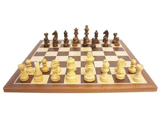 Echecs - plateau acajou + pieces T3 