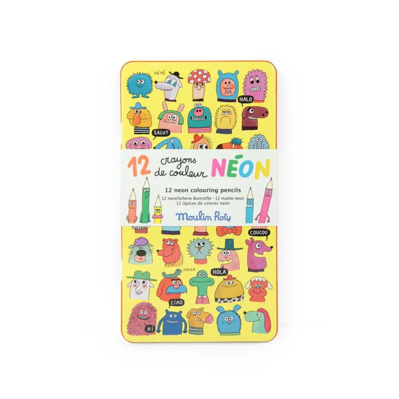 12 crayons de couleur Néon Les Schmouks