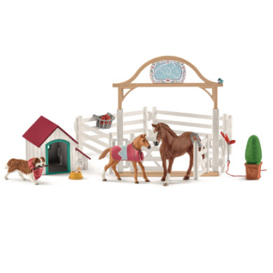 Chevaux invités d'Hannah avec chienne Ruby