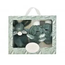 LAPIN DOUDOU - Coffret Chaussons et Doudou Vert