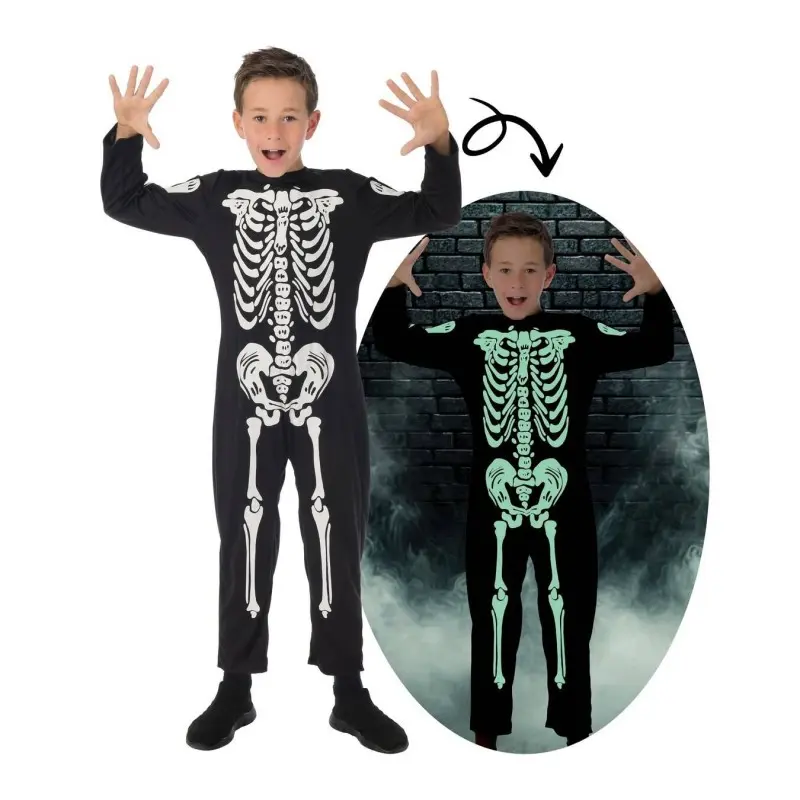 Combinaison phosphorescente squelette (7-9 ans)