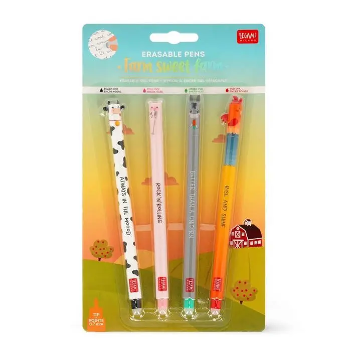 Set de 4 bics effaçables Ferme - Legami
