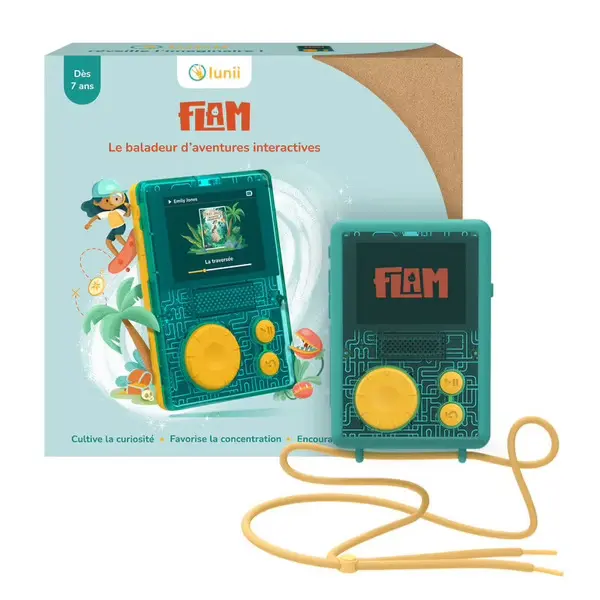 Pack baladeur audio FLAM Lunii et coque de protection verte 
