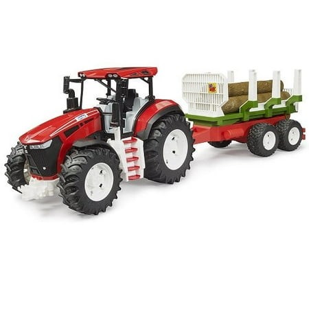 Bruder - Tracteur ROADMAX avec remorque forestière et 3 troncs d’arbre