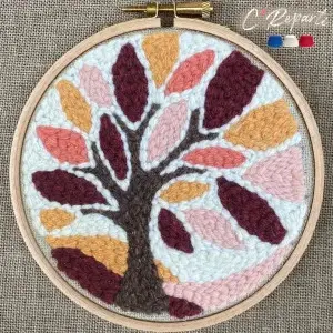 Kit Punch Needle 1 Motif Arbre d'automne