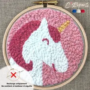 Kit Punch Needle 1 Motif Licorne