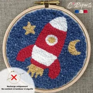 Kit Punch Needle 1 Motif Fusée