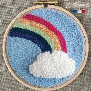 Kit Punch Needle 1 motif Arc-en-ciel
