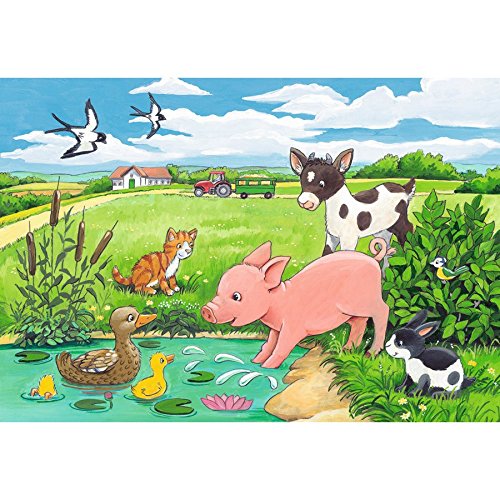 Puzzle 2x12 pcs - Bébé animaux de la ferme 