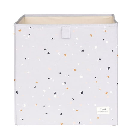 3 Sprouts - Boîte de rangement carrée en polyester Gris Clair
