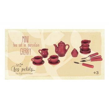 Mini set de thé en porcelaine cerise