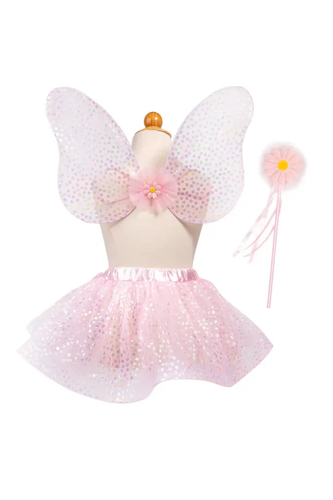 Set de papillon du printemps avec jupe, ailes et baguette 4-6 ans