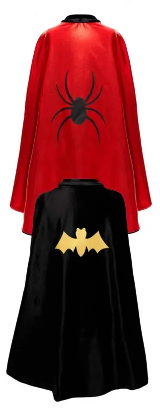 Cape réversible Araignée et Chauve-souris 5-6 ans