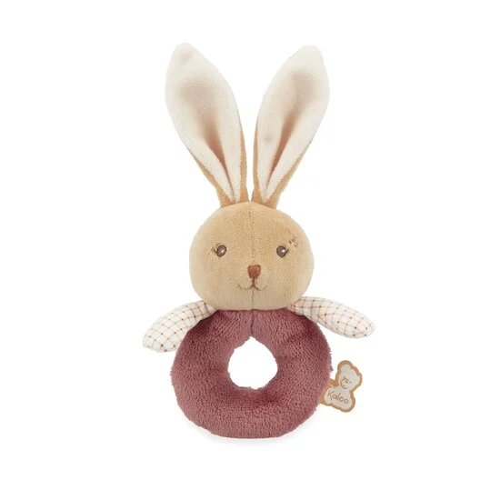 Mon doux hochet lapin bordeaux