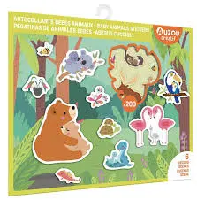 200 autocollants - Stickers - Bébés animaux