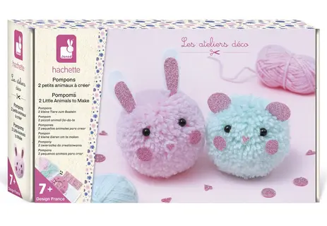 Pompons - 2 petits animaux à créer