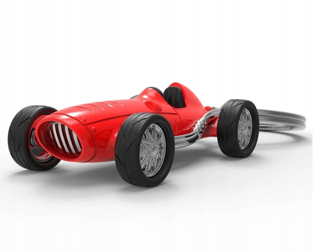 Porte-clé Métalmorphose - Voiture de course rétro rouge