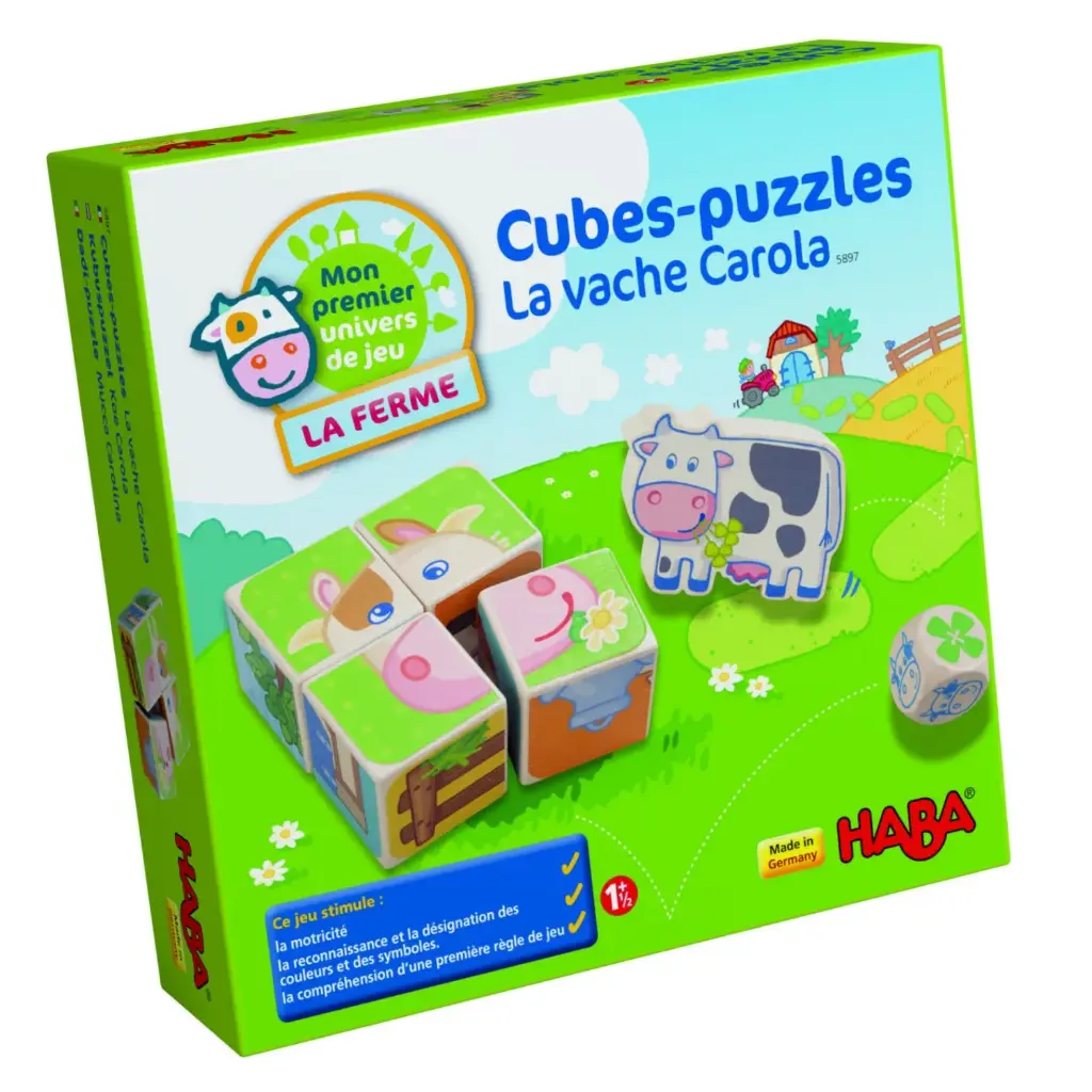 Seconde Vie - Cubes-puzzles la vache Carola