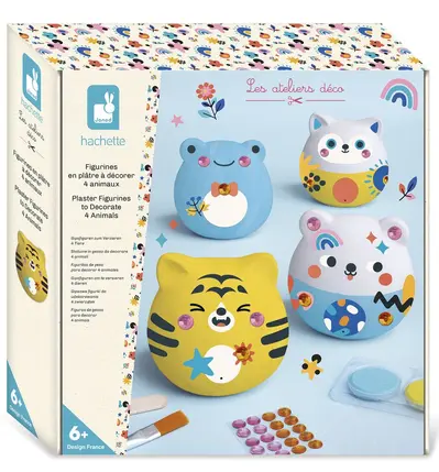 4 figurines en plâtre à décorer