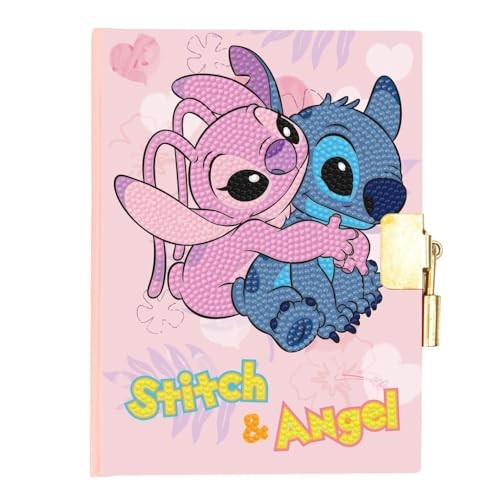 Crystal Art Kit journal intime à diamanter - Stitch & Angel