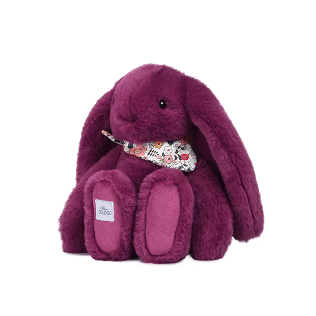 Lapin fleurette prune 25cm