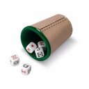 Verre en tissu et dés de poker