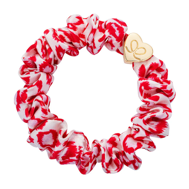 byEloise - Gold Heart Red Leopard en soie