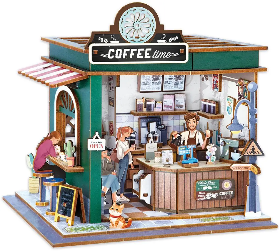 Buki France- Diorama salon de café en bois a monter 