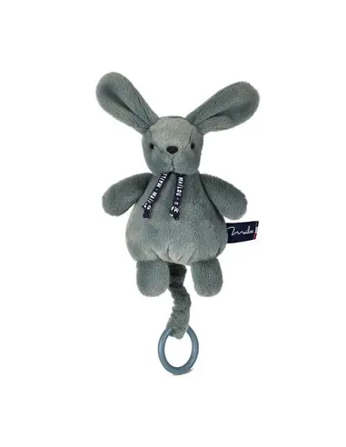 Mailou doudou musical Lapin sauge