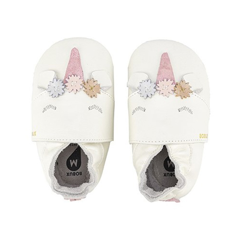 Bobux - Chaussons licornes - Blanc (M - 9-15M) 
