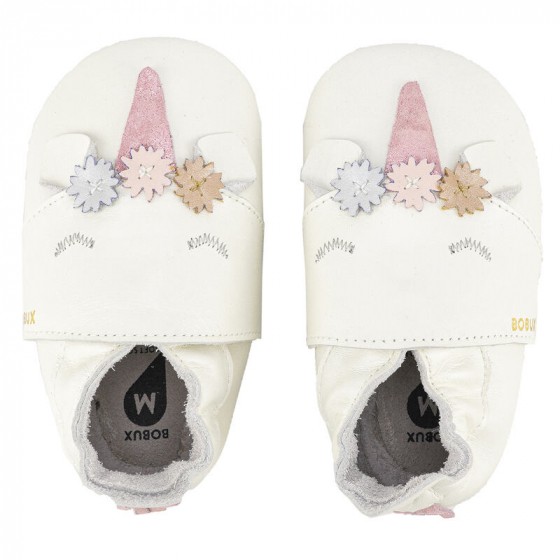 Bobux - Chaussons licornes - Blanc (S - 3-9M)