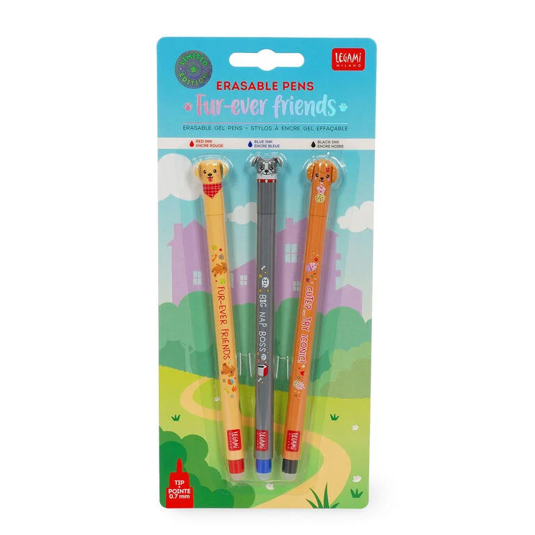 Set de 3 bics effaçables Fur-ever Friends - Legami