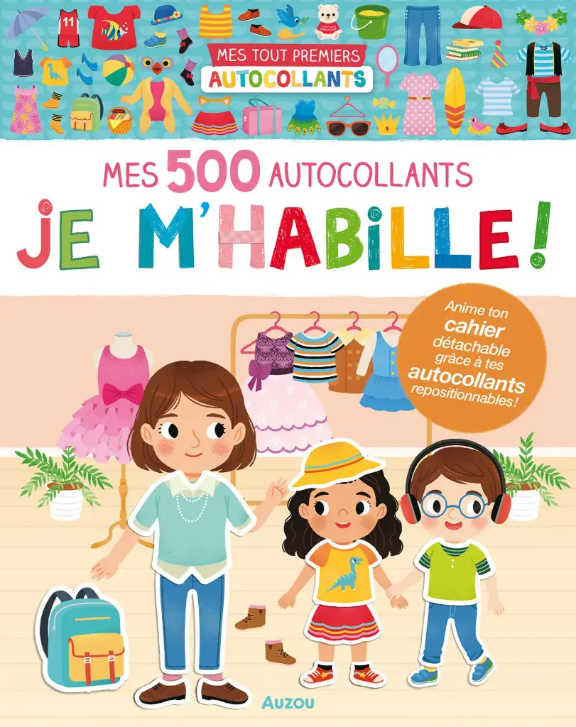 500 AUTOCOLLANTS JE M'HABILLE