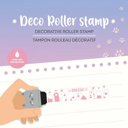 DECO ROLLER STAMP - TAMPON ROULEAU DÉCORATIF - KITTY