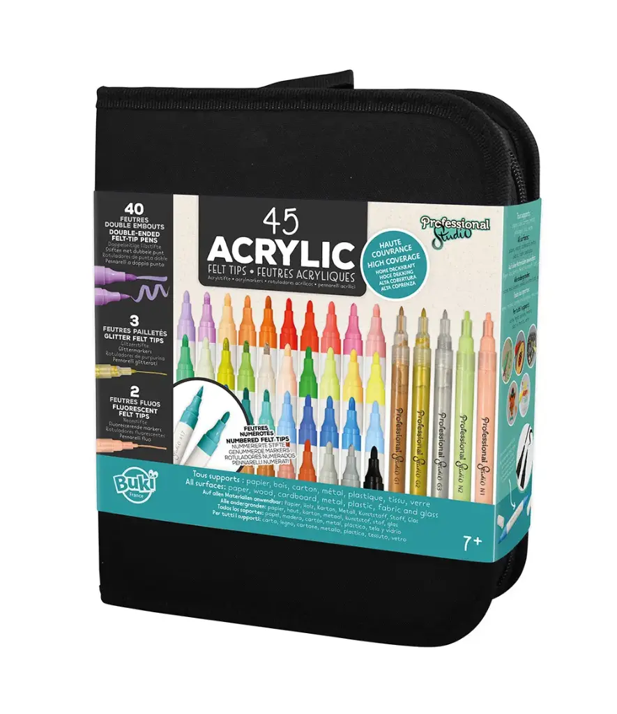 Buki professional studio trousse 45 feutres acryliques