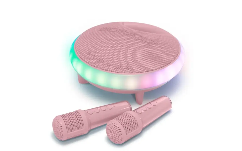 KIDYKARAOKE Enceinte karaoké avec 2 microphones rose
