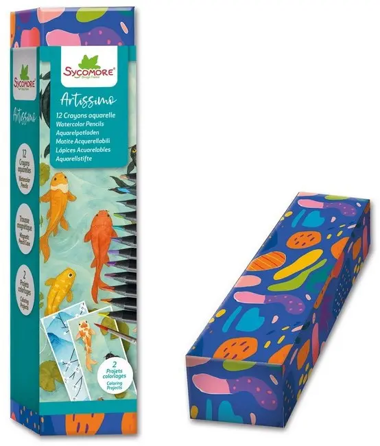 12 crayons aquarellables +2cartes