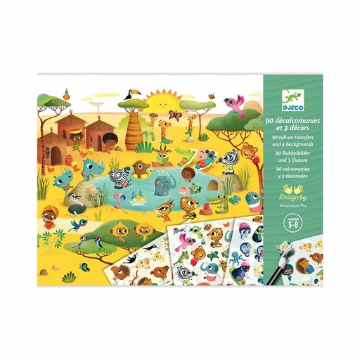 [DJ09560] Décalcomanies Savane - désert et pôle nord, c'est la fête!