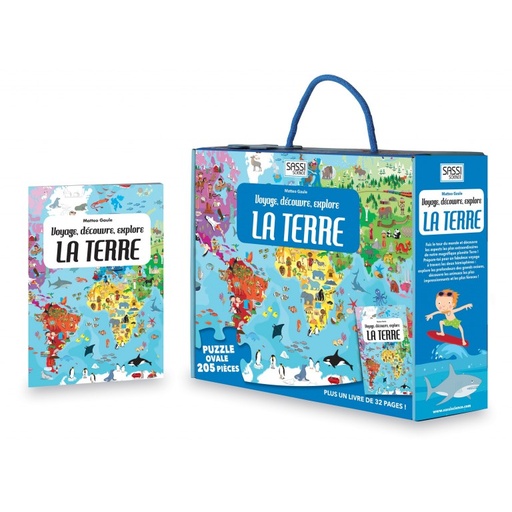 Puzzle ovale 205 pcs +livre La terre