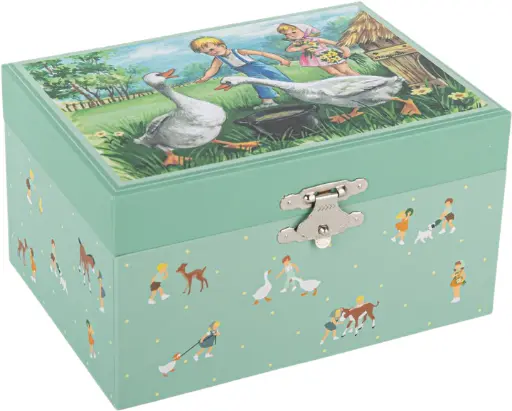[s50076] Boîte à musique Souvenirs enfants avec oies