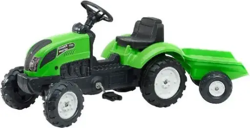 [2057] Tracteur vert Falk + remorque