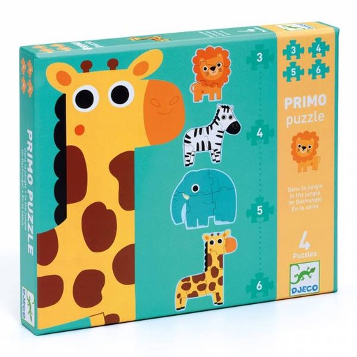 [DJ07135] Primo puzzle - Dans la jungle 3-6 pcs