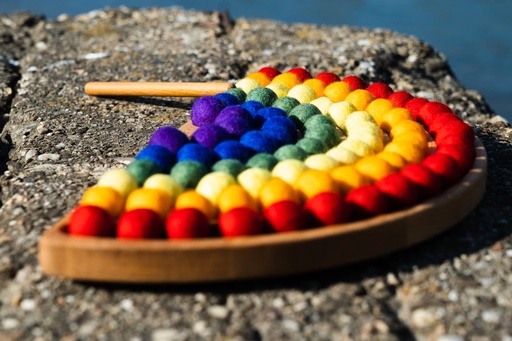 Pagalou - Arc-en-ciel Montessori petit avec boules en laine