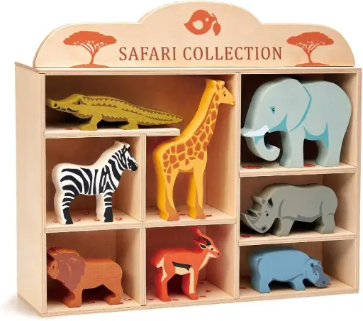 [TL8475] tender leaf Set d'animaux en bois Safari