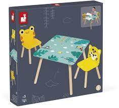 [J08273] Table + 2 chaises Tropical
