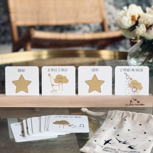 Nuage éducatif - Cartes et réglette en bois