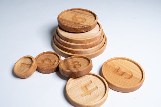 Pagalou - 1 to 10 round stacking tray set. Traceable numbers engraved