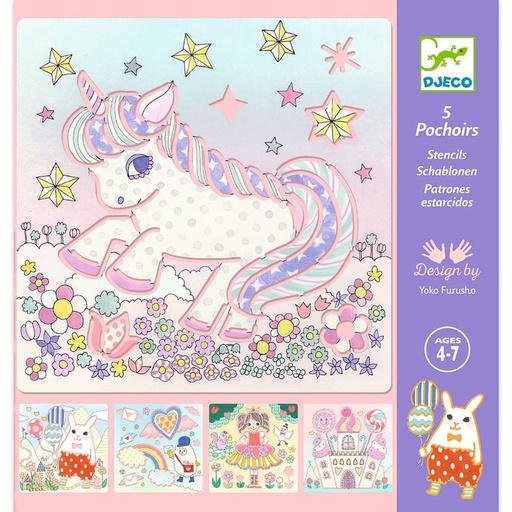 [dj08862] Pochoirs Kawailand (licorne)