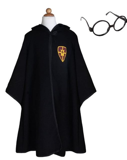 [62195] Manteau de magicien avec lunettes Harry Potter 5-6 ans - Noire