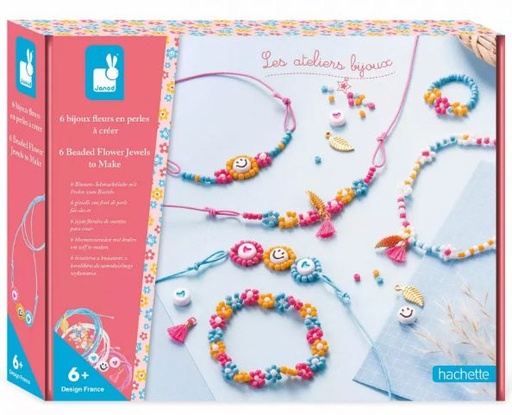 [J07998] 6 Bijoux Fleurs en Perles à Créer